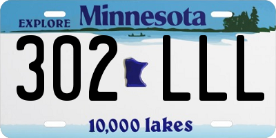 MN license plate 302LLL