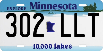 MN license plate 302LLT