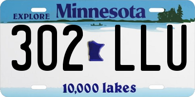 MN license plate 302LLU