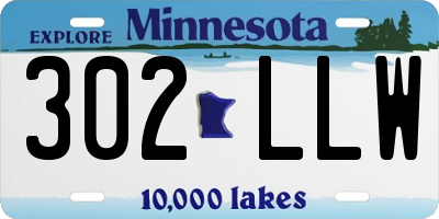 MN license plate 302LLW