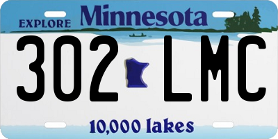 MN license plate 302LMC