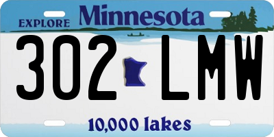 MN license plate 302LMW