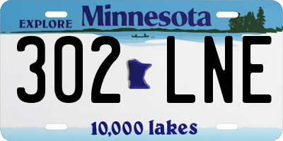 MN license plate 302LNE