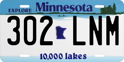 MN license plate 302LNM