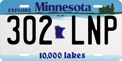 MN license plate 302LNP