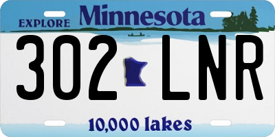 MN license plate 302LNR