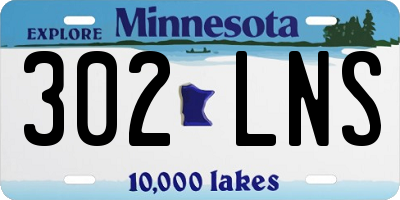 MN license plate 302LNS