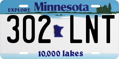 MN license plate 302LNT
