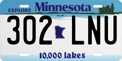 MN license plate 302LNU