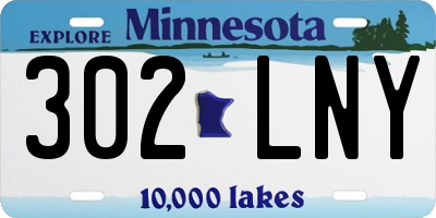 MN license plate 302LNY