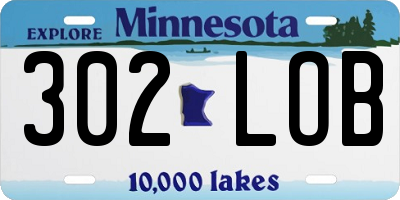 MN license plate 302LOB