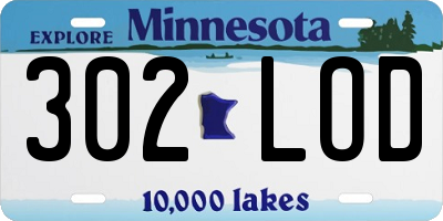 MN license plate 302LOD
