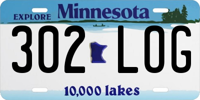 MN license plate 302LOG