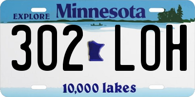 MN license plate 302LOH