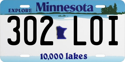 MN license plate 302LOI