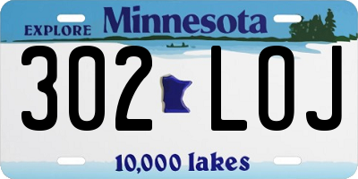 MN license plate 302LOJ