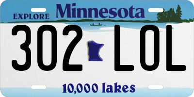 MN license plate 302LOL