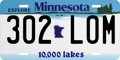 MN license plate 302LOM