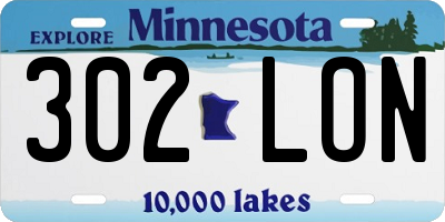MN license plate 302LON