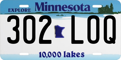 MN license plate 302LOQ