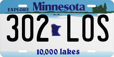 MN license plate 302LOS
