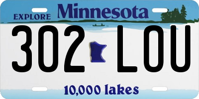 MN license plate 302LOU
