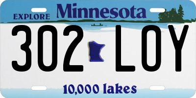 MN license plate 302LOY
