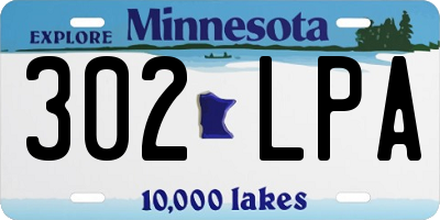 MN license plate 302LPA