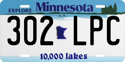 MN license plate 302LPC