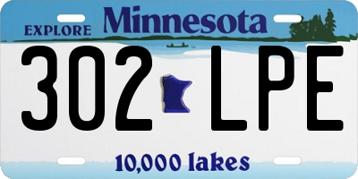 MN license plate 302LPE
