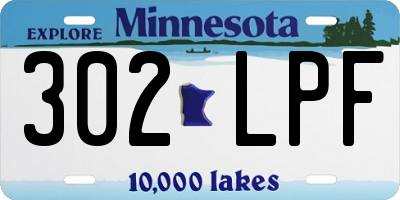 MN license plate 302LPF