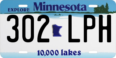 MN license plate 302LPH