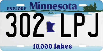 MN license plate 302LPJ