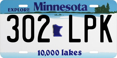 MN license plate 302LPK