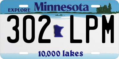 MN license plate 302LPM