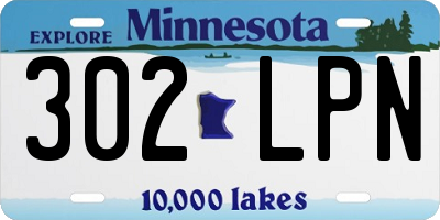 MN license plate 302LPN
