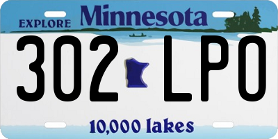 MN license plate 302LPO