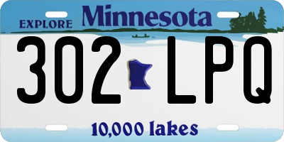 MN license plate 302LPQ