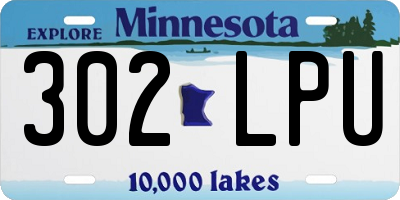MN license plate 302LPU