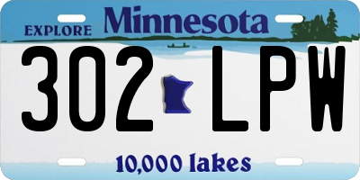 MN license plate 302LPW