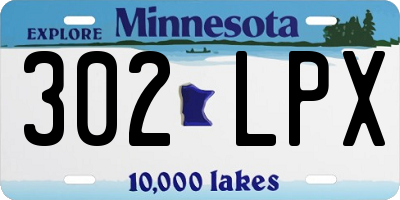 MN license plate 302LPX