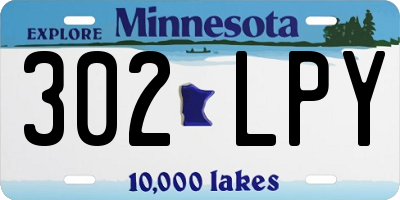 MN license plate 302LPY