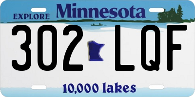 MN license plate 302LQF