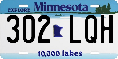 MN license plate 302LQH