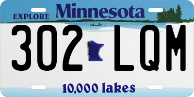 MN license plate 302LQM