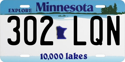 MN license plate 302LQN