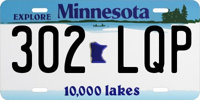 MN license plate 302LQP
