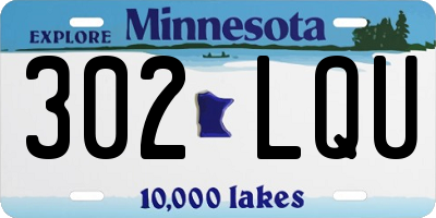 MN license plate 302LQU