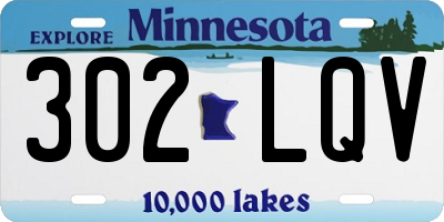 MN license plate 302LQV