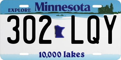 MN license plate 302LQY
